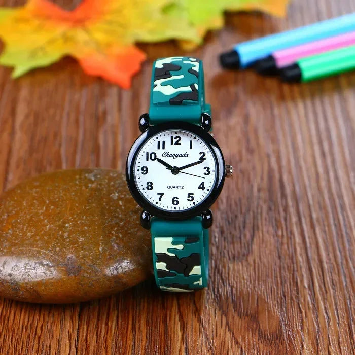 🌍 Glomexia – Camo Kids Cartoon Watch ⌚🎒