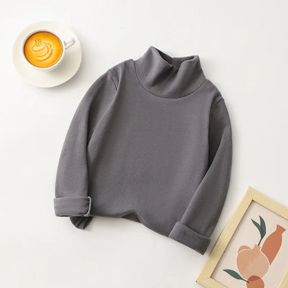 Glomexia Kids Cozy Cartoon Turtleneck Tee – Unisex Long Sleeve