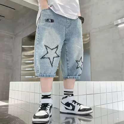 Premium Boys Straight Denim Knee-Length Shorts