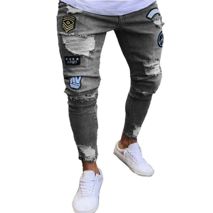 🔥 Men’s Pencil Fit Jeans – Low Waist Casual Denim Pants