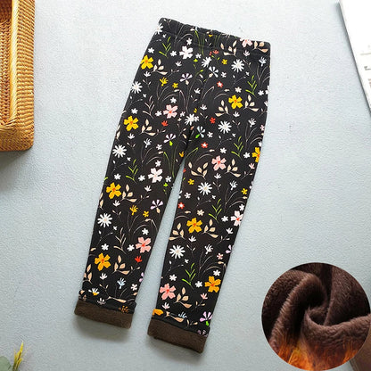Premium Kids Winter Velvet Leggings – Thick Warm Cartoon Pants
