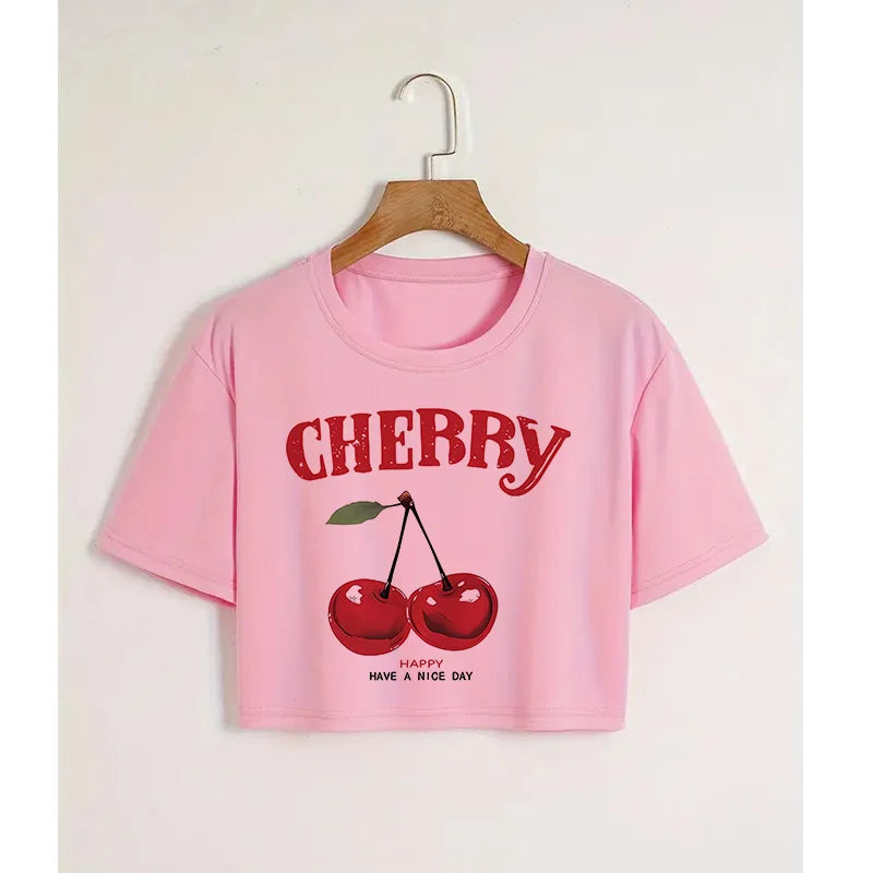 ✨ High Street Letter Print Crop Tee