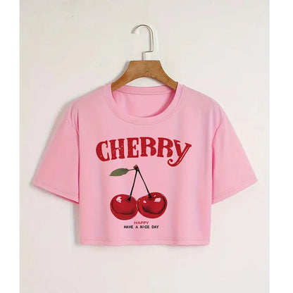 ✨ High Street Letter Print Crop Tee