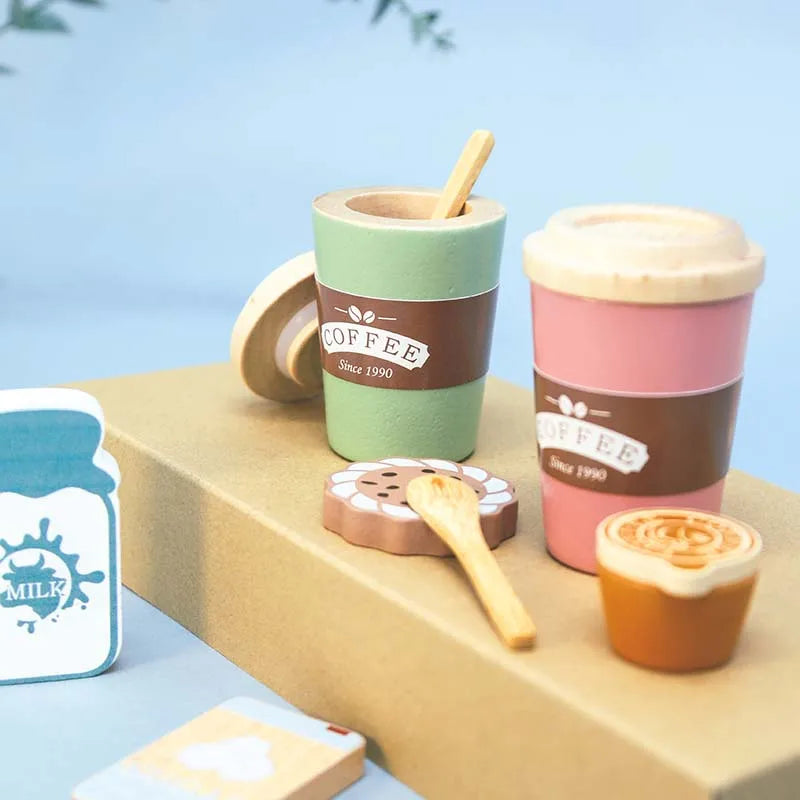 Glomexia Wooden Coffee Play Set