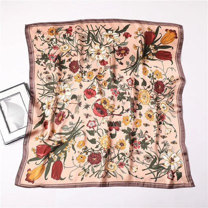 Women’s Luxury Floral Printed Silk Scarf