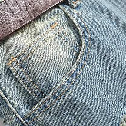 👖 Slim Fit Ripped Denim Jeans