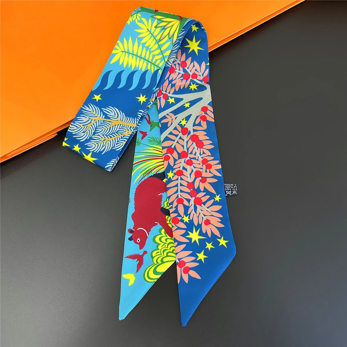 🧣 Glomexia Silk Print Hair Scarf – Elegant Women Fashion Wrap ✨