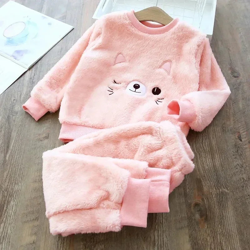 Premium Kids Bear Winter Pajama Set (2-Piece)