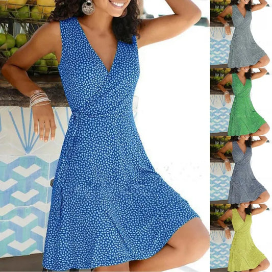 🌍 Glomexia – Women’s Casual A-Line Midi Dress