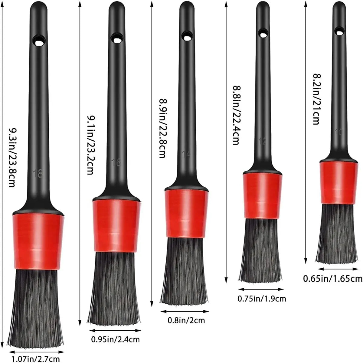 Car Detailing Brush Set (5PCS) 🚗✨ | Interior & Wheel Cleaning – Glomexia
