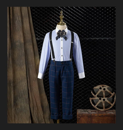 🤵 Kids Formal Plaid Suit Set – Wedding & Party Blazer Outfit (7–13Y)