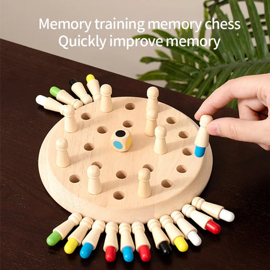Wooden Color Memory Chess Board Game for Kids