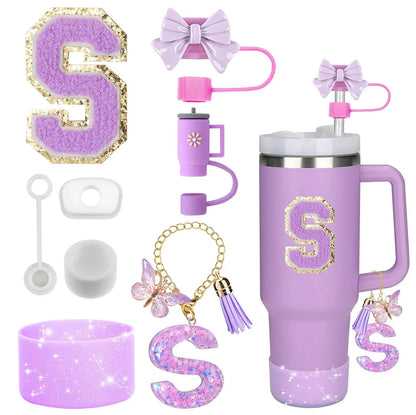 🥤 ✨ Glomexia 8-Piece Tumbler Accessories Set (Purple)