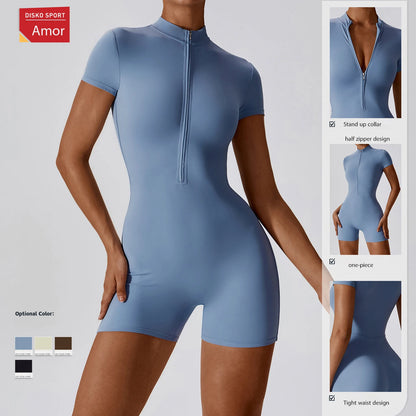 🧘‍♀️ Women’s Winter Yoga Jumpsuit – Long Sleeve High-Elastic Bodysuit