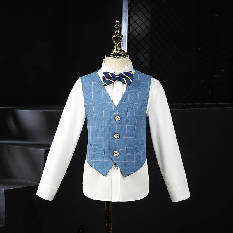 🤵 Boys Wedding Suit Set – 4PCS Kids Formal Tuxedo Outfit