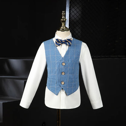 🤵 Boys Wedding Suit Set – 4PCS Kids Formal Tuxedo Outfit