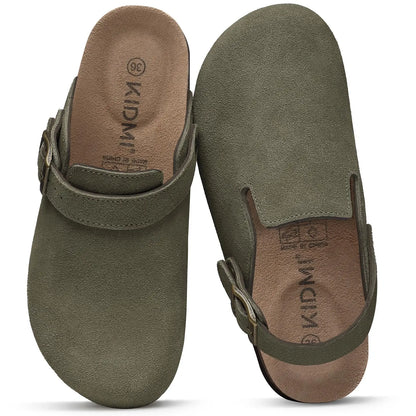 👡 Women’s Genuine Leather Cork Clogs ✨
