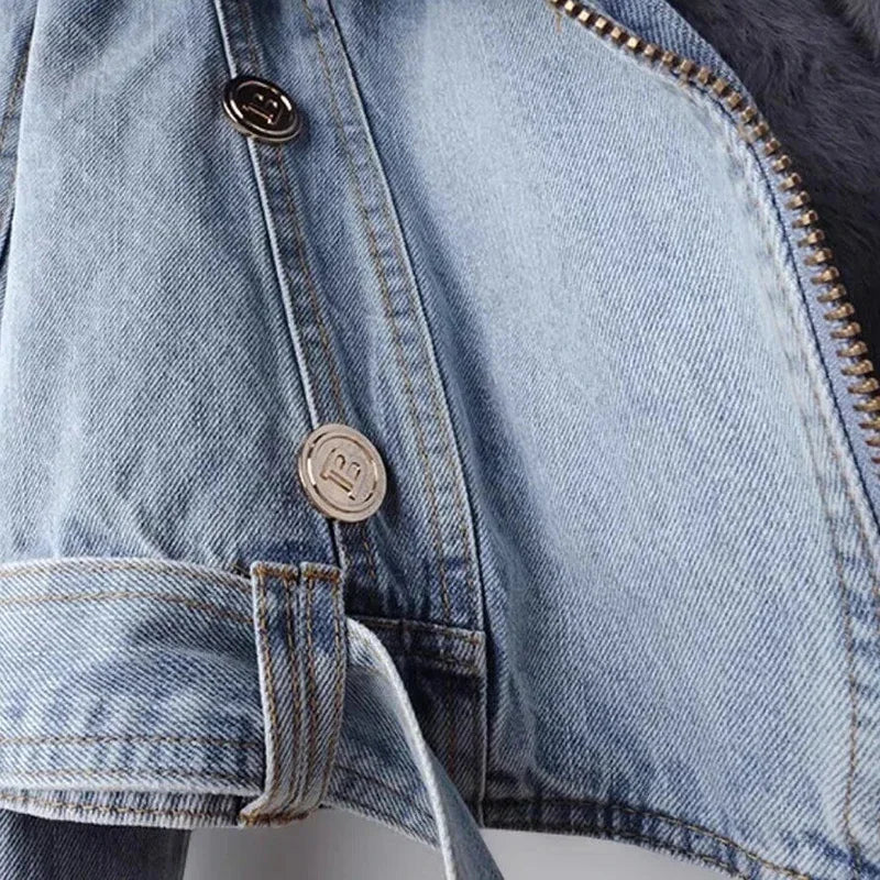 🧥 Women’s Thick Streetwear Jacket – Zip-Up Pocket Winter Coat