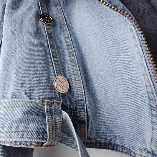 🧥 Women’s Thick Streetwear Jacket – Zip-Up Pocket Winter Coat
