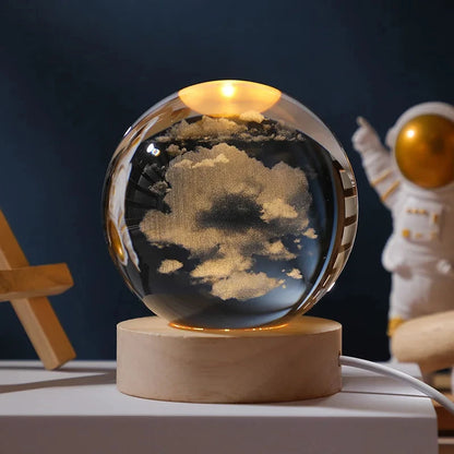 3D Moon Crystal Ball Night Light