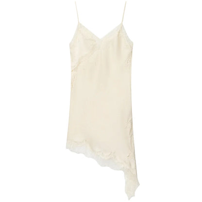 🌍 Glomexia – Women’s Lace Asymmetric Slip Dress | Sleeveless Backless Mini Party Dress 💃✨