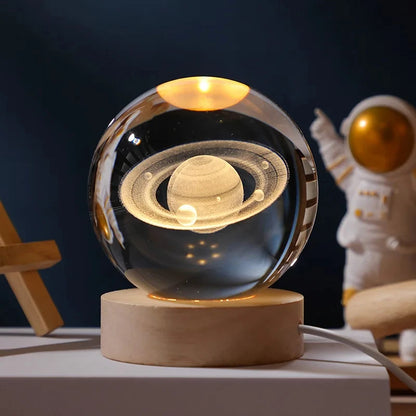 3D Moon Crystal Ball Night Light