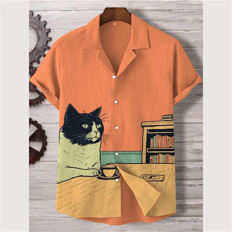Men’s High-End Printed Street Party Shirt