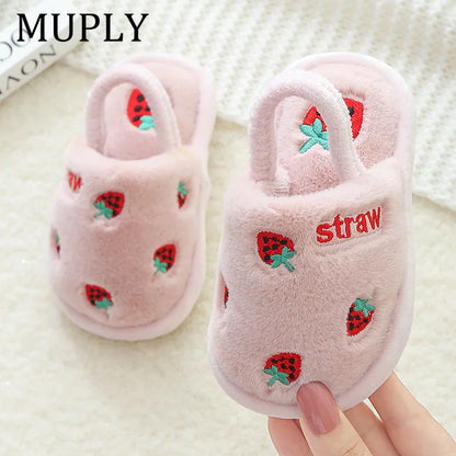 Glomexia Kids Cartoon Fur Slippers 🐻 | Warm Winter Home Shoes