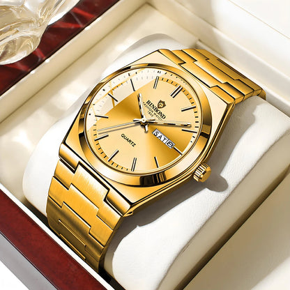 Glomexia Gold Quartz Men’s Watch ✨