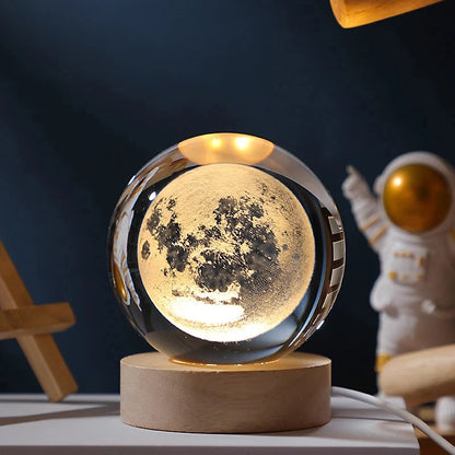 3D Moon Crystal Ball Night Light