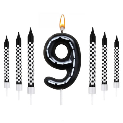 7pcs Racing Cars Birthday Number Candle Set – Cake Topper Decoration