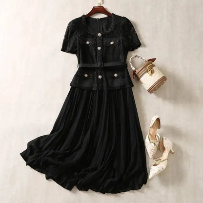 Women Elegant Ankle-Length Office Dress 👗 | Square Neck A-Line