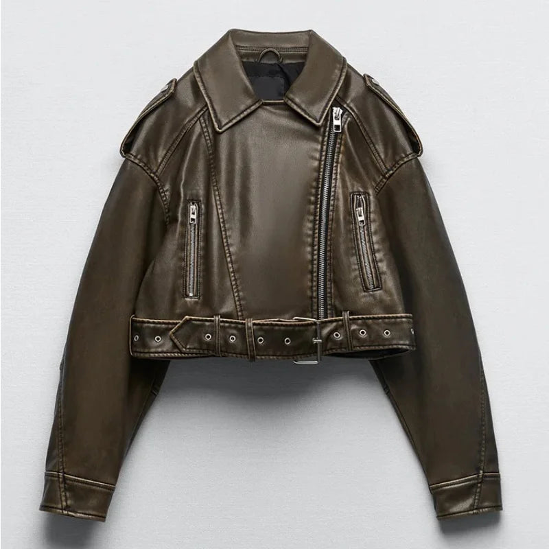 🧥 Women’s Zip-Up Streetwear Jacket – Casual Pocket Coat