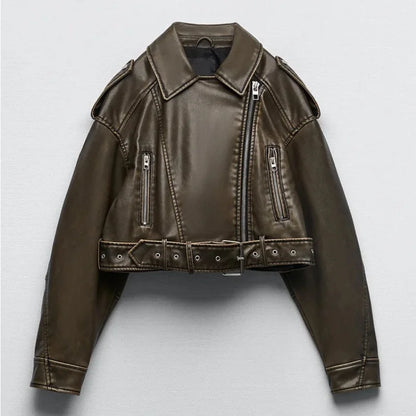 🧥 Women’s Zip-Up Streetwear Jacket – Casual Pocket Coat
