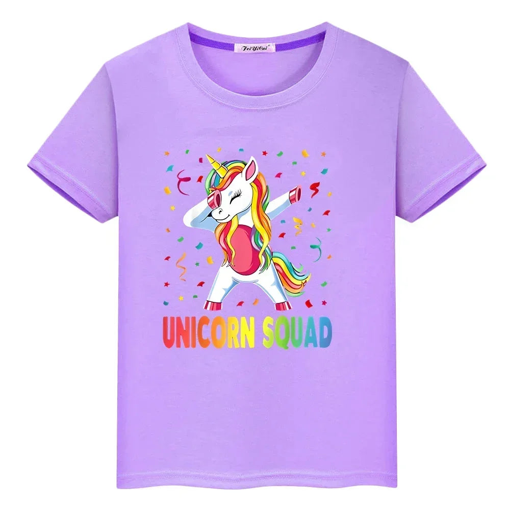 Unicorn Print Cotton Kids T-Shirt ✨