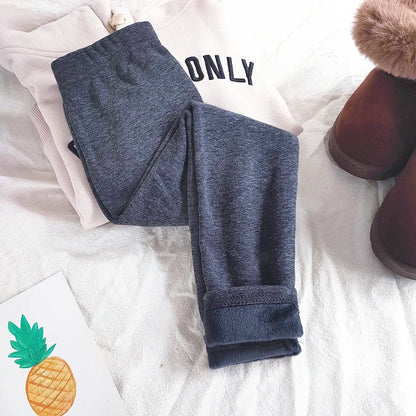 Girls Fleece Dot Print Winter Leggings