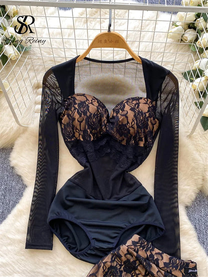 💖 Elegant Floral Ruffle Bodysuit & Skirt Set – Valentine’s Party Wear