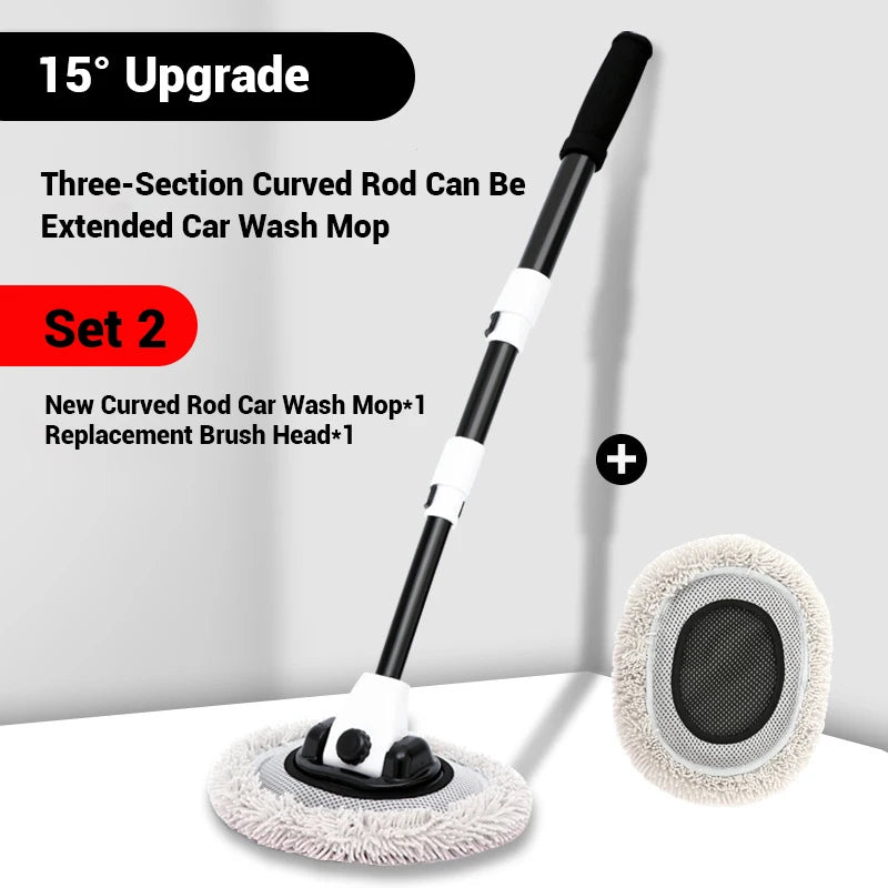 Premium Telescopic Car Wash Brush with Soft Chenille Mop