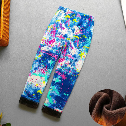 Premium Kids Winter Velvet Leggings – Thick Warm Cartoon Pants