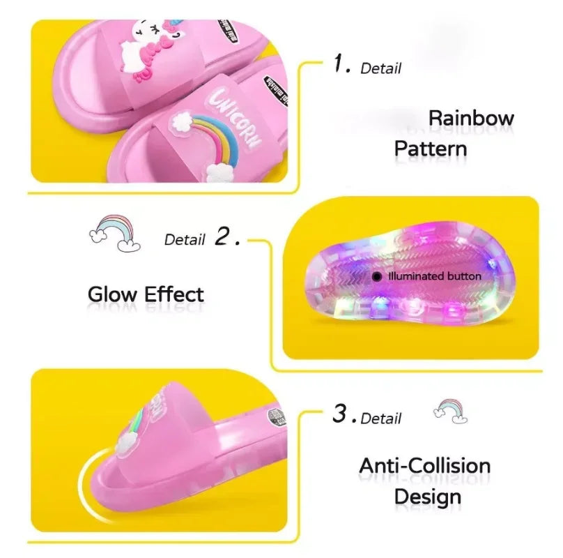 Kids Cartoon Light Slippers 🦄✨