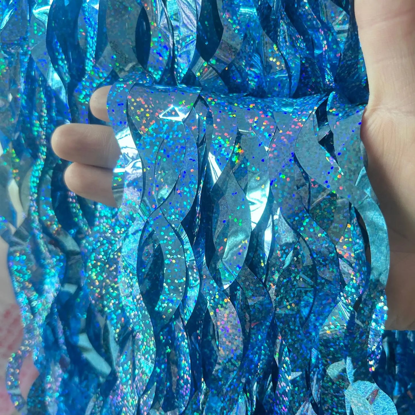 Metallic Tinsel Foil Fringe Curtain with Star