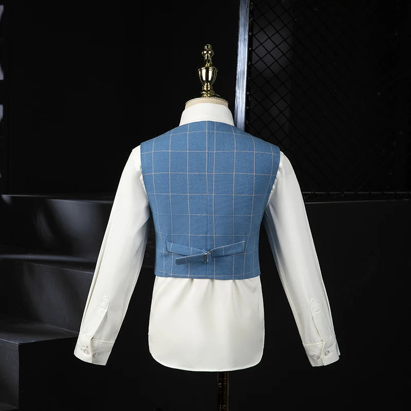 🤵 Boys Wedding Suit Set – 4PCS Kids Formal Tuxedo Outfit