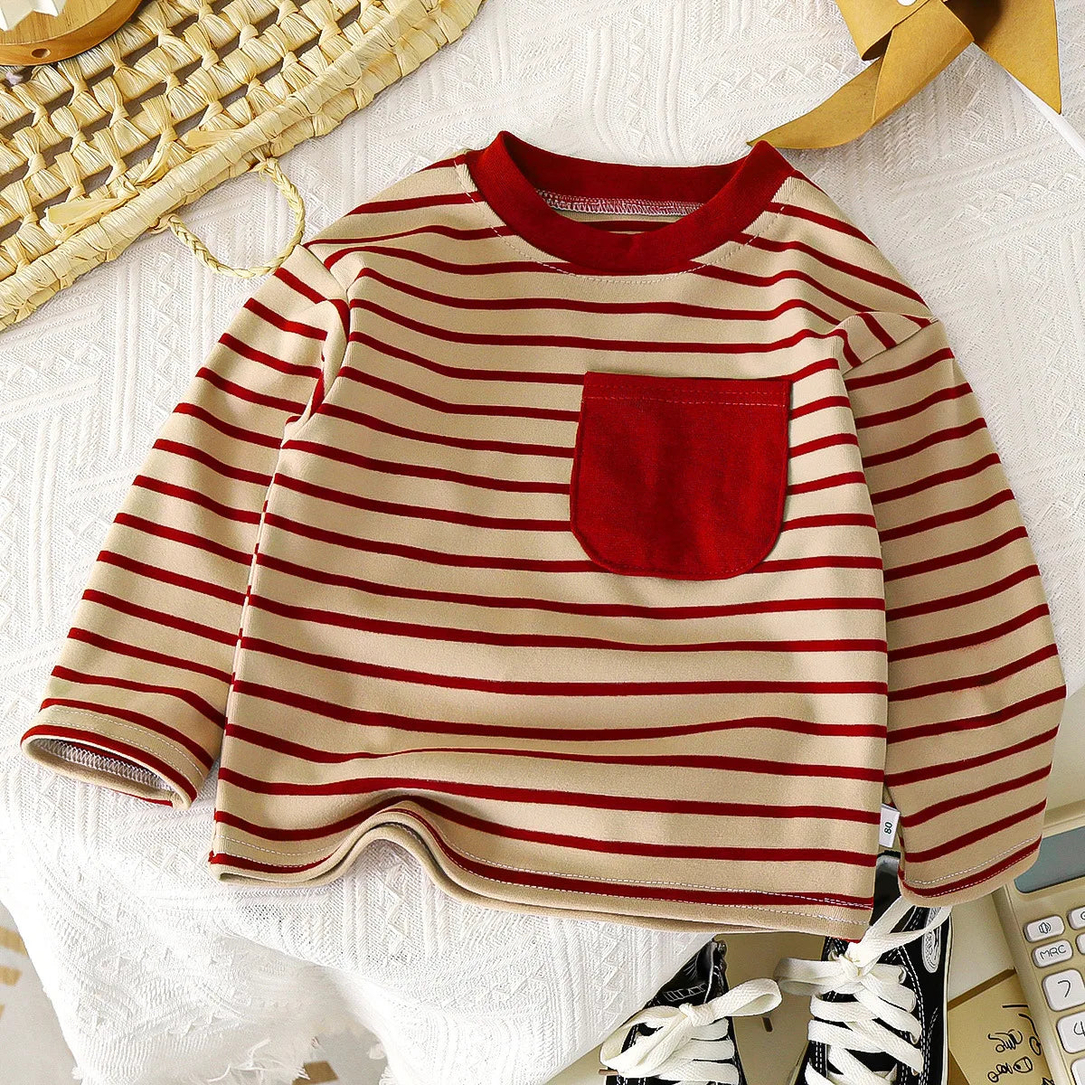 Kids Striped Sporty Long Sleeve Tee ⚡👦👧