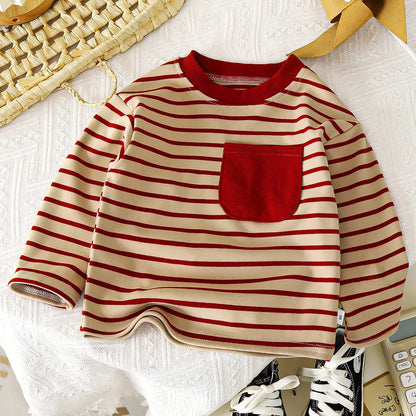 Kids Striped Sporty Long Sleeve Tee ⚡👦👧