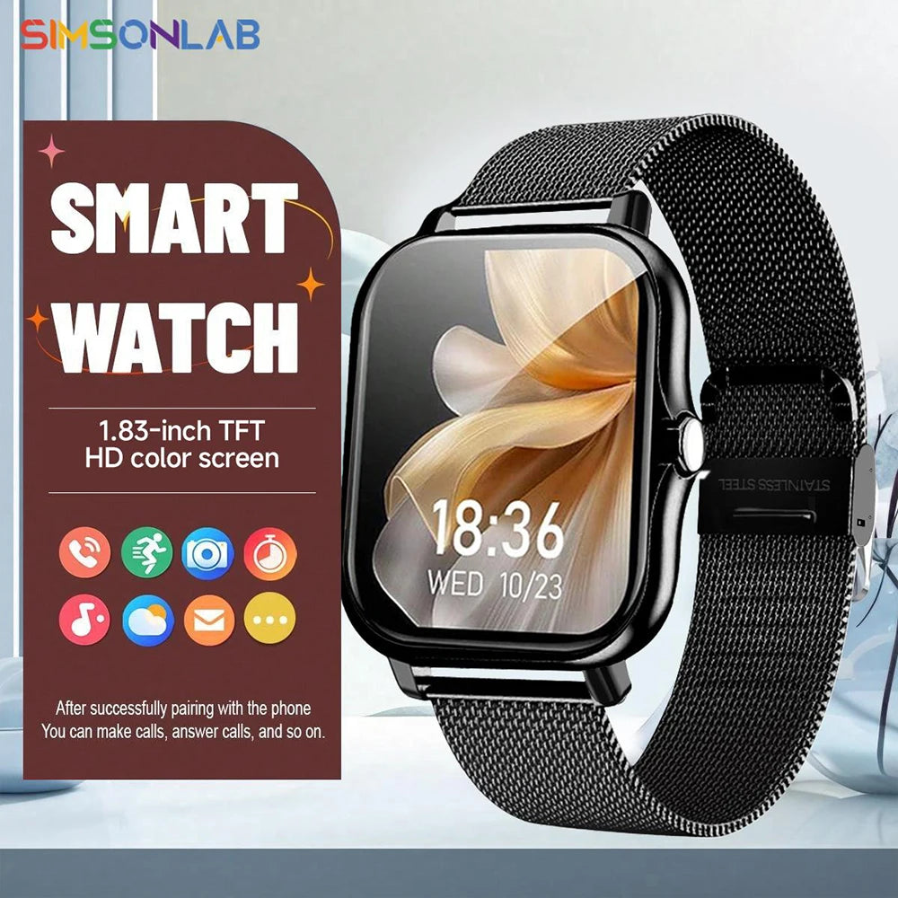Bluetooth Call Smart Watch – 1.83” Touch Fitness Tracker