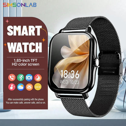 Bluetooth Call Smart Watch – 1.83” Touch Fitness Tracker