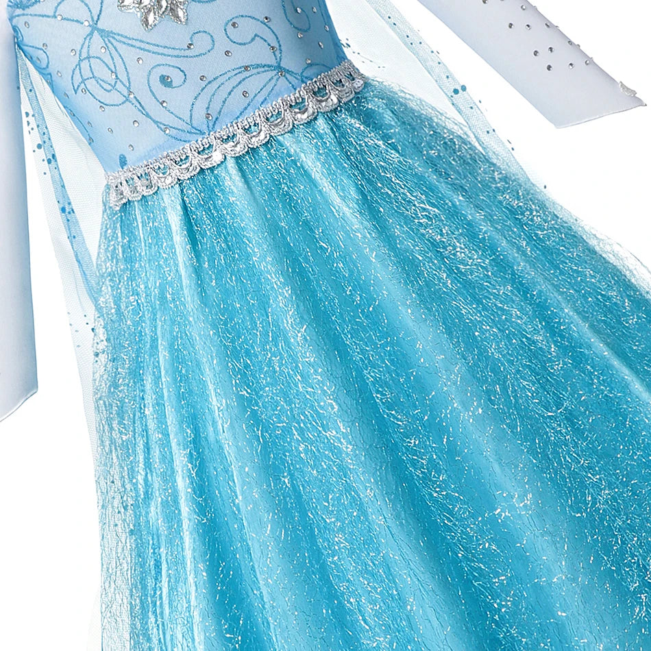 Summer Fancy Queen Elsa & Anna Princess Dress for Girls | Toddler Halloween Cosplay Party Costume Dress for 2-10 Years