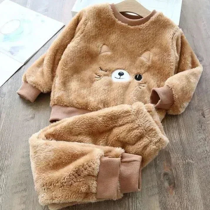 Premium Kids Bear Winter Pajama Set (2-Piece)