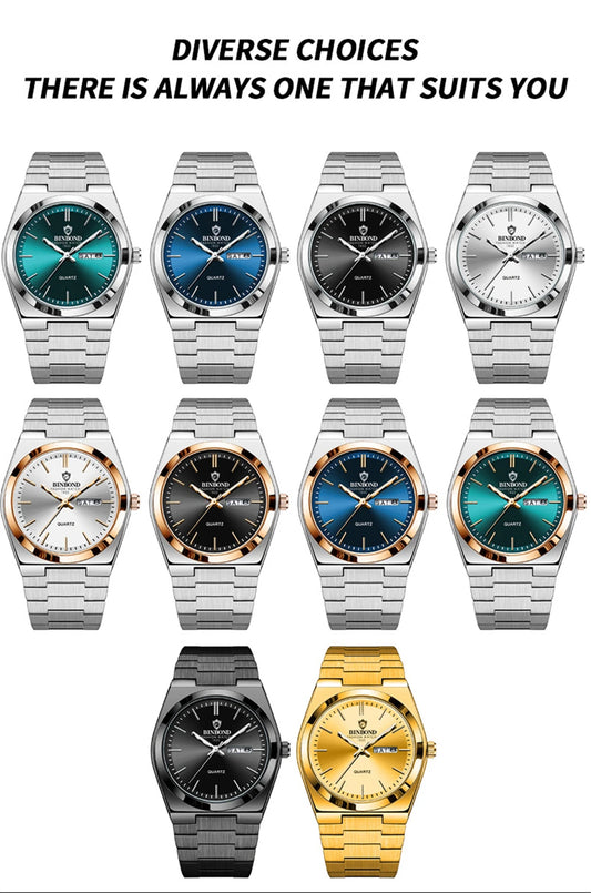 Glomexia Gold Quartz Men’s Watch ✨