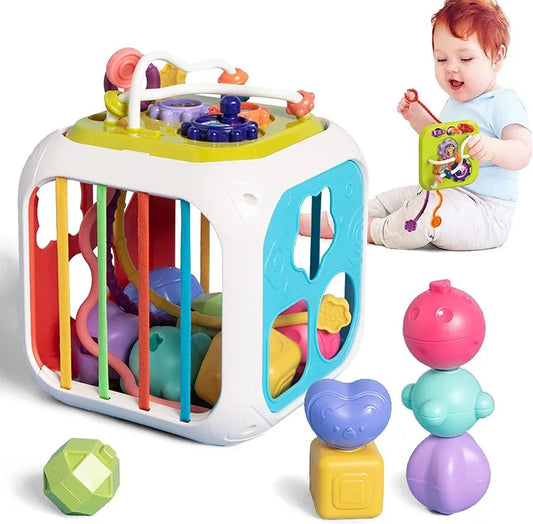7-in-1 Baby Sensory Shape Sorter Toy – Montessori Learning Set